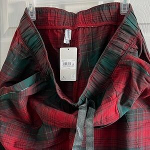 Plaid Flannel Pajama Pants in Red and Green